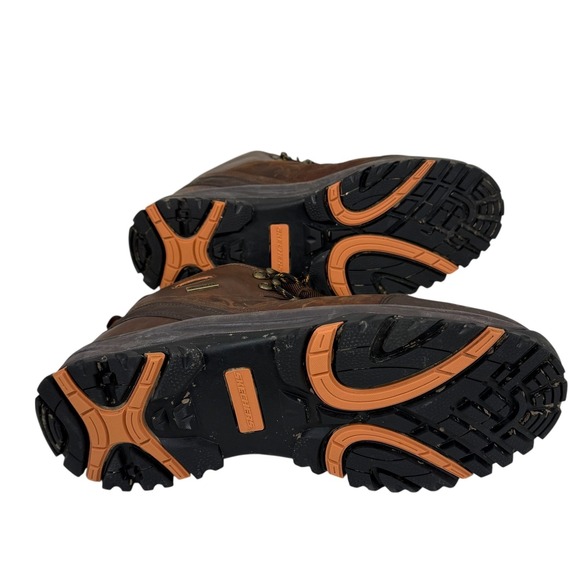 Skechers Hiking Boots Mens 14 Brown Waterproof Leather Mid Top Trail Shoes